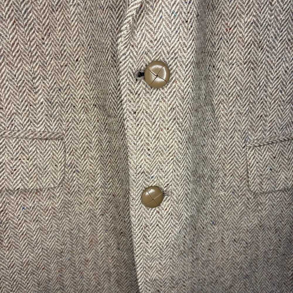 Farah Wool Herringbone Tweed Blazer 42L – Speckled Donegal Look